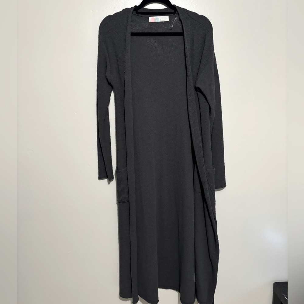 Free People Beach Long Grey Duster Cardigan Mediumm
